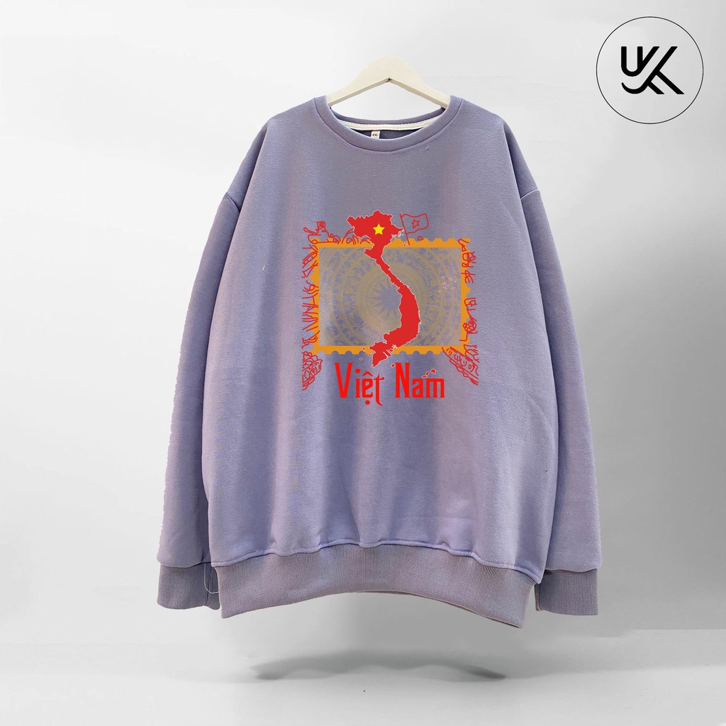 Áo Nỉ Sweater SỬ VIỆT oversize, Chất Nỉ Bông cao cấp, Dài Tay Form Rộng, Unisex Nam Nữ. KKimShop