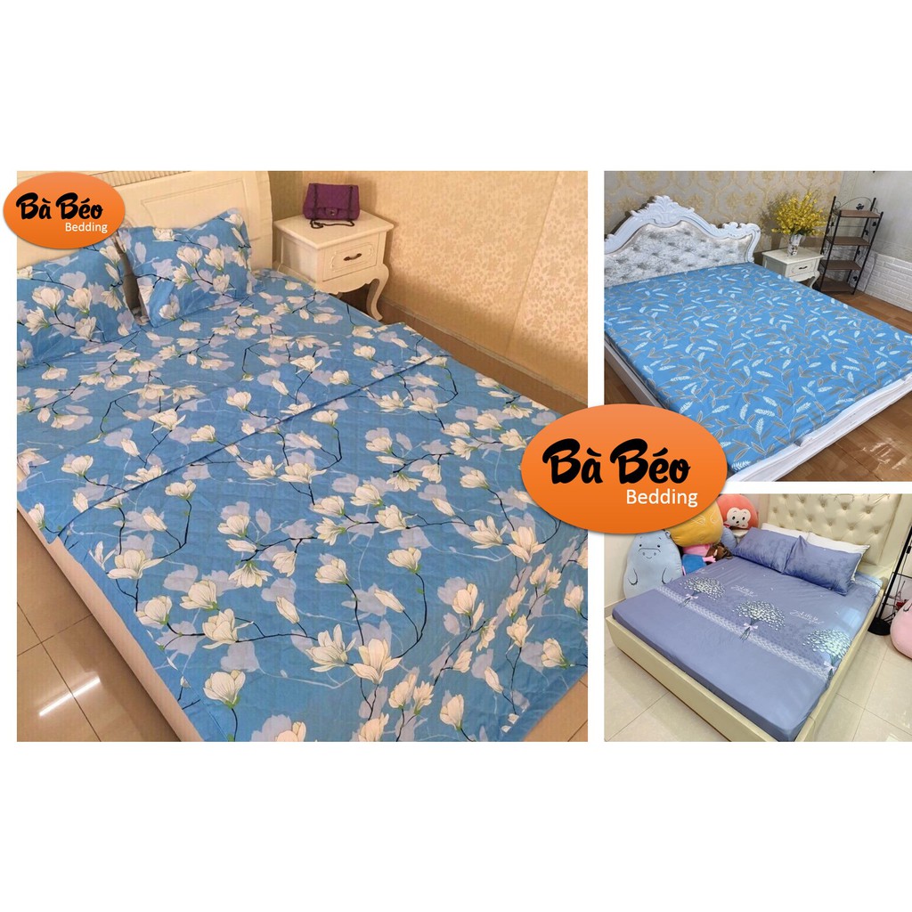 (Ga Giường 1M6) 20 Mẫu Chăn Ga Giường Đẹp, Ga Giường Cotton, Ga Giường Poly Bo Chun, Vỏ Chăn Có Khóa, 2 áo gối+ Vỏ Ôm