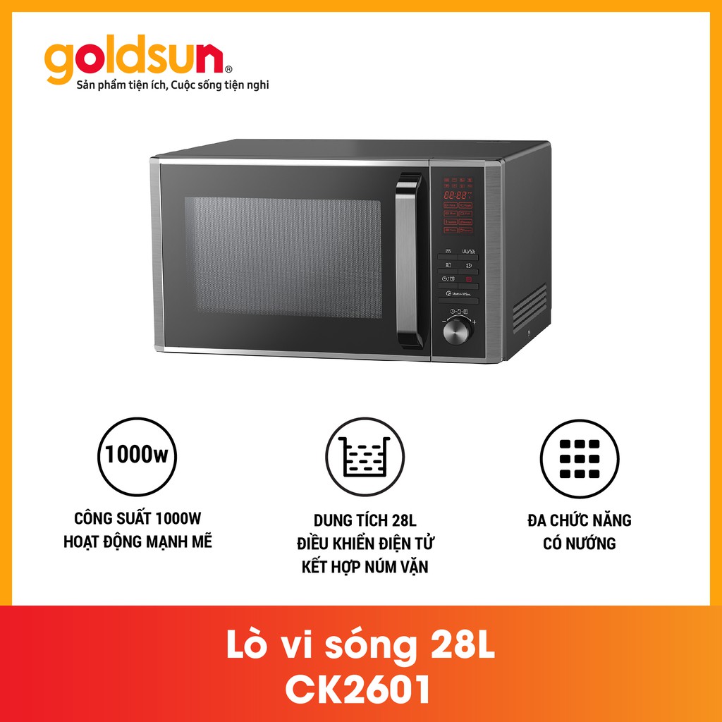 [Mã ELHADEV giảm 4% đơn 300K] Lò vi sóng GOLDSUN CK2601 - Điện tử 28L