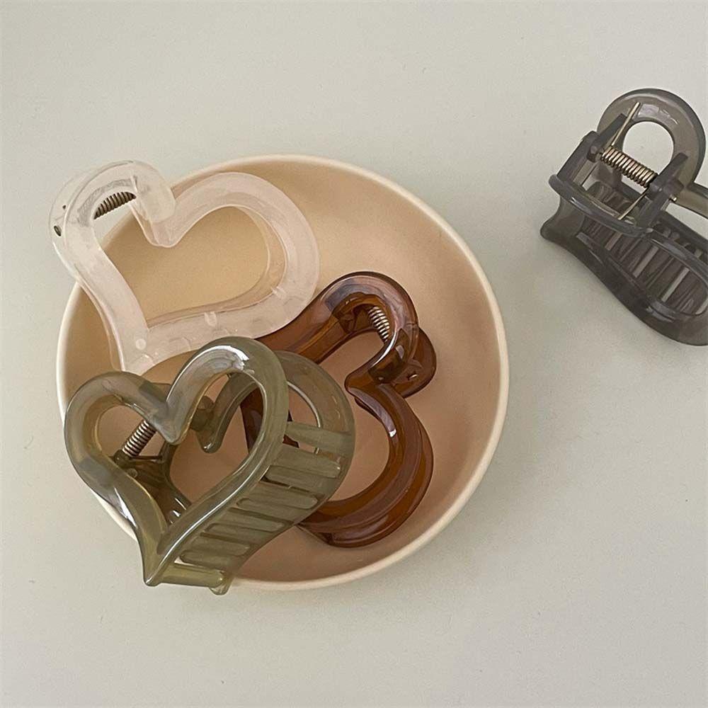 Kẹp Tóc Càng Cua Họa Tiết Trái Tim Màu Sắc Thời Trang Đơn Giản Dành Cho Bạn Nữ WMES15H