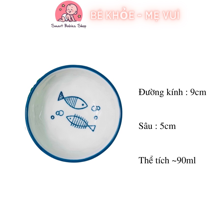 Bát ăn dặm, chén ăn dặm tròn 90ml