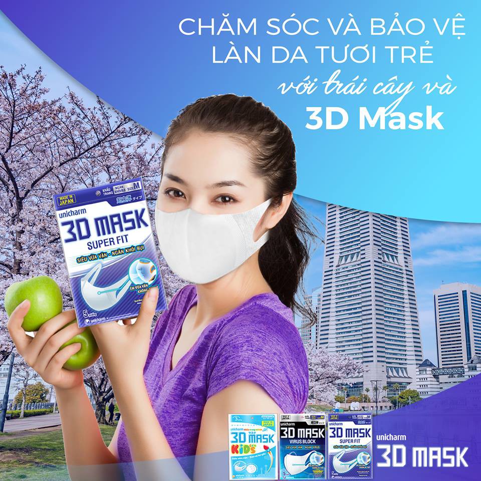 Gói 5 miếng khẩu trang 3D Mask ngăn khói bụi NHẬT BẢN | BigBuy360 - bigbuy360.vn