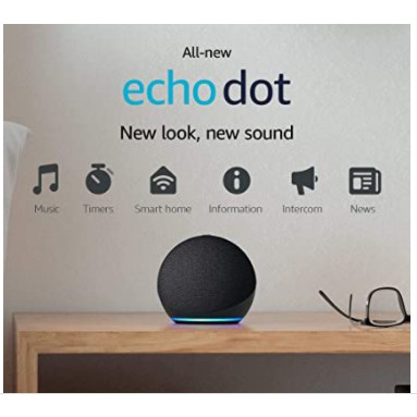 Combo Loa Thông Minh trợ lý ảo Amazon Echo Dot 4 (Thế hệ mới 2020) kèm bóng đèn thông minh