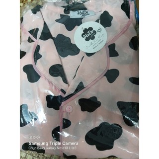 Bộ Pijama cánh dơi lụa Mango cao cấp, Bộ mặc nhà, bò sữa
