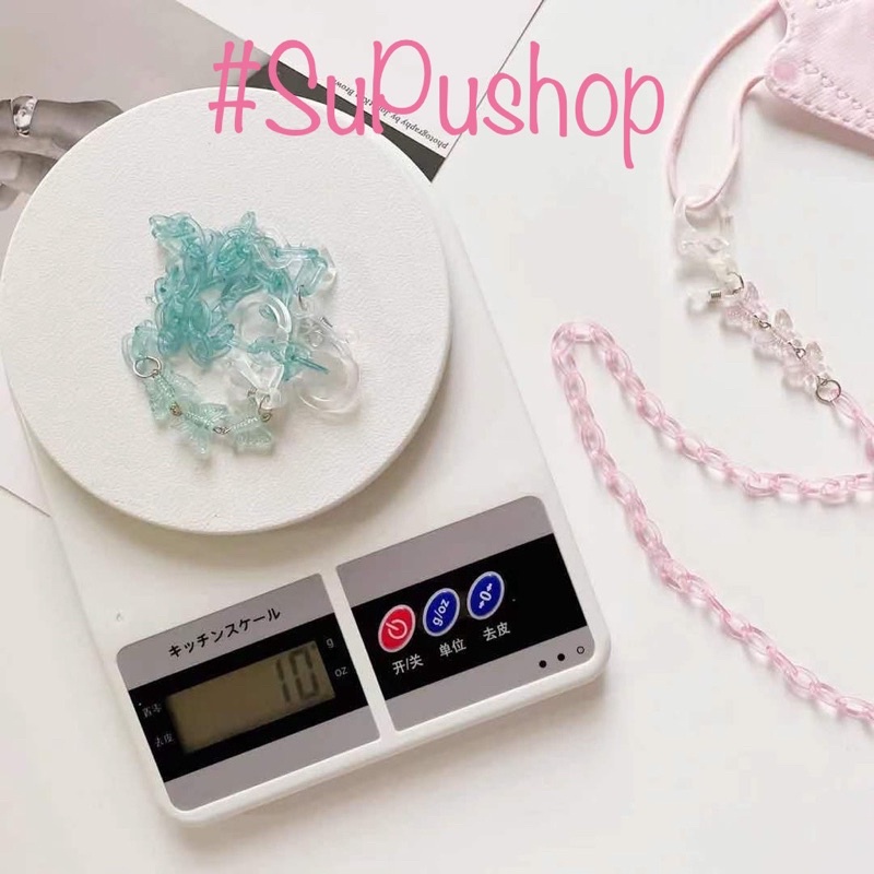 🎀⛓DÂY ĐEO KHẨU TRANG, MẮT KÍNH CHẤT NHỰA TRONG KẾT HỢP TAG BB⛓🎀