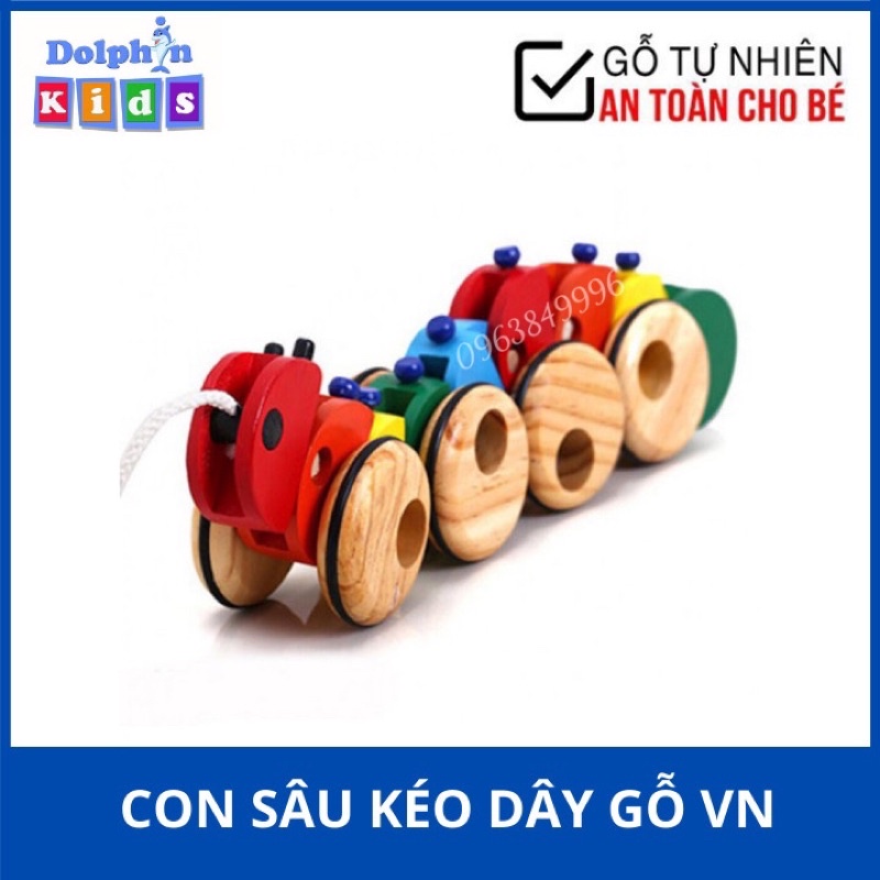 🐳🐳 Đồ Chơi Con Sâu Gỗ Kéo Dây Rèn Luyện Sự Khéo Léo Cho Bé🌹- Đồ Chơi Gỗ Thông Minh Kích Thích Phát Triển Thị Giác Cho Bé