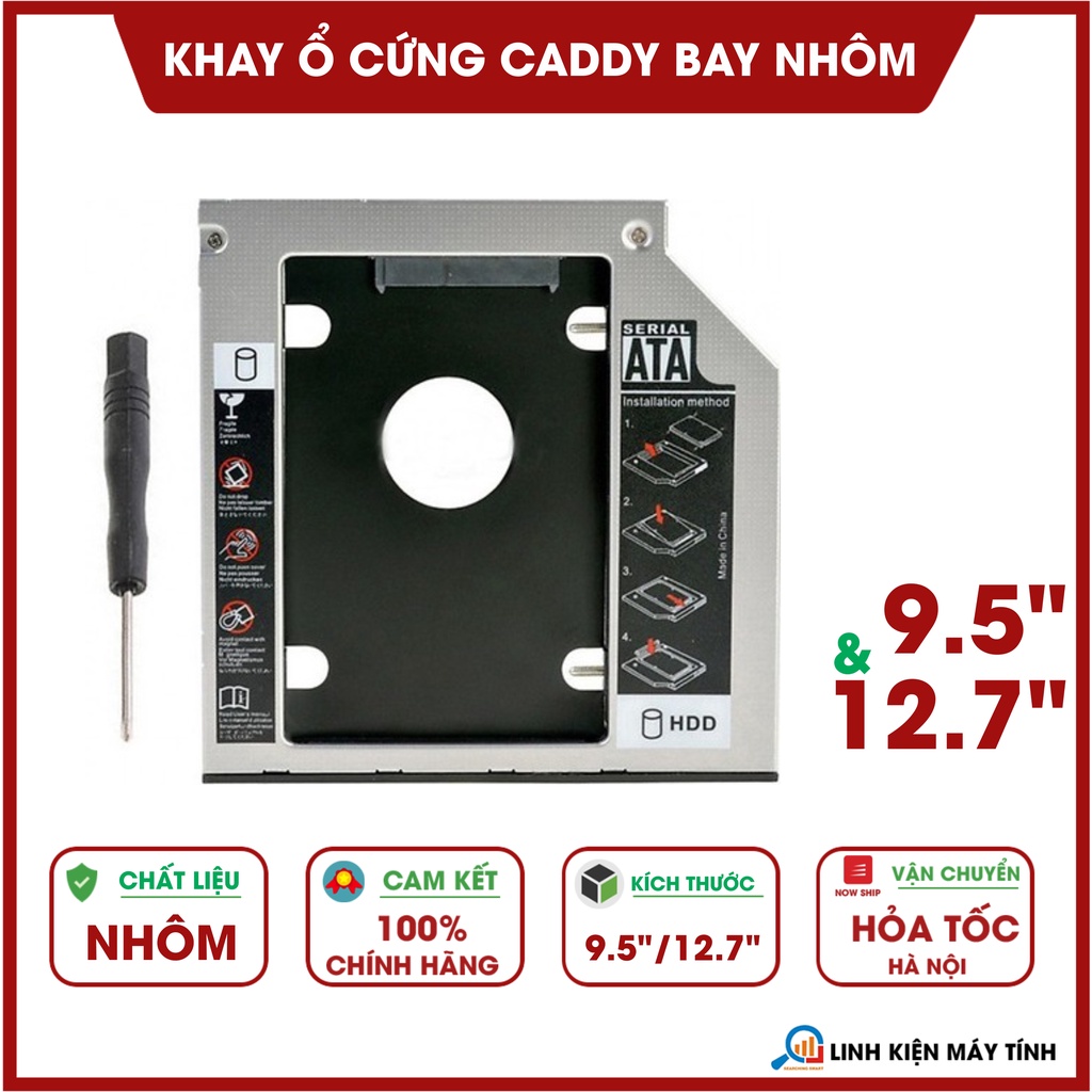 Caddy Bay Nhôm SATA III - Khay ổ cứng HDD, SSD thay thế cho ổ DVD