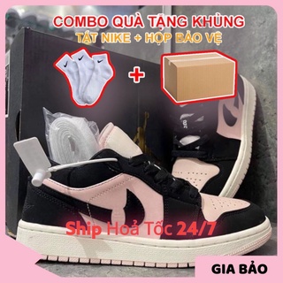 🎀 SIÊU HÓT 🎀 Giày Sneaker Jordan đen hồng cổ thấp nam nữ cao cấp full box + bill