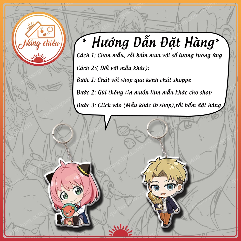 Móc khóa Anya Forger, Dày In Sắc Nét 2 Mặt với vô vàn biểu cảm Anime Spy X Family ☘️Quà Tặng Nắng Chiều☘️