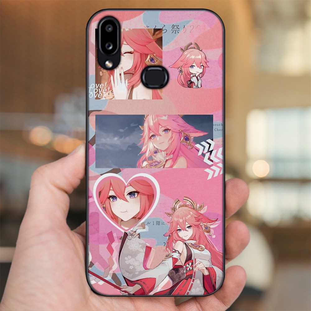 Ốp lưng Samsung A10S viền đen in hình Yae Miko Genshin Impact