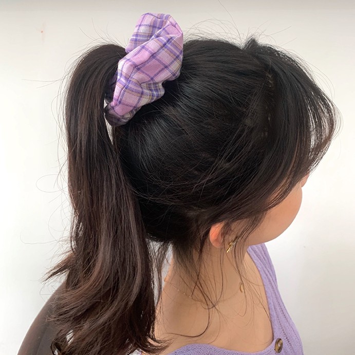 Scrunchies Cột Tóc Vải Hoa Caro Mix Nhiều Họa Tiết Cute Hot Trend