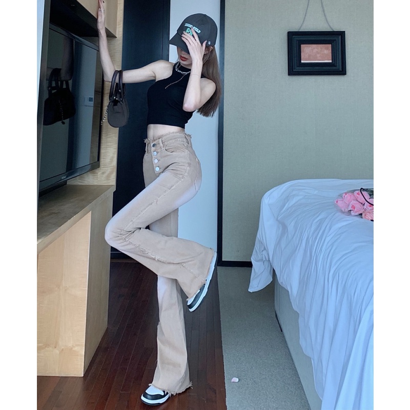 Quần Jean Nữ Lưng Cao Ống Đứng Dễ Phối Đồ