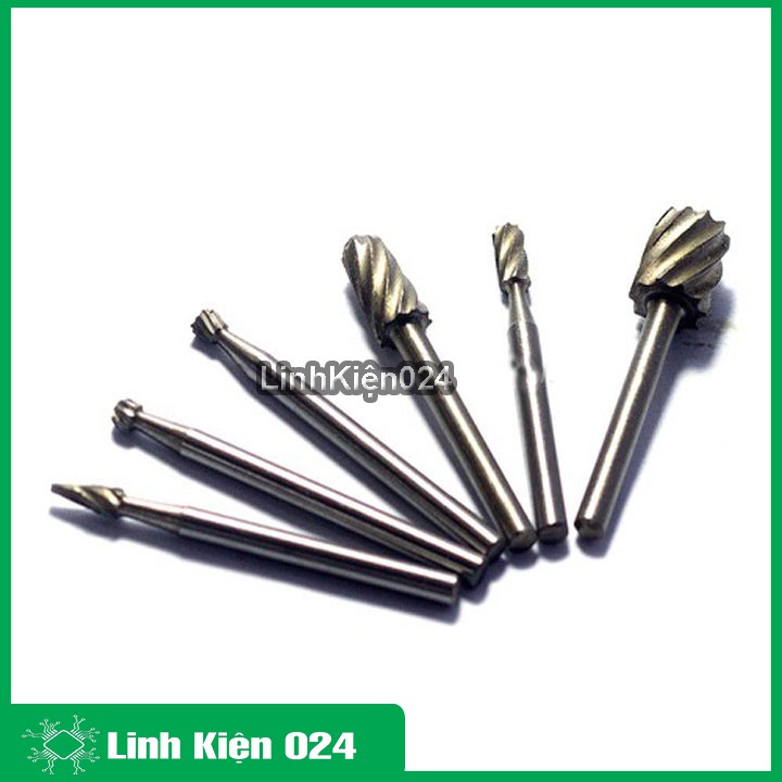 Combo 6 Mũi Khoan, Khắc, Mài HSS Trục 3.17mm Đa Năng - Cao Cấp