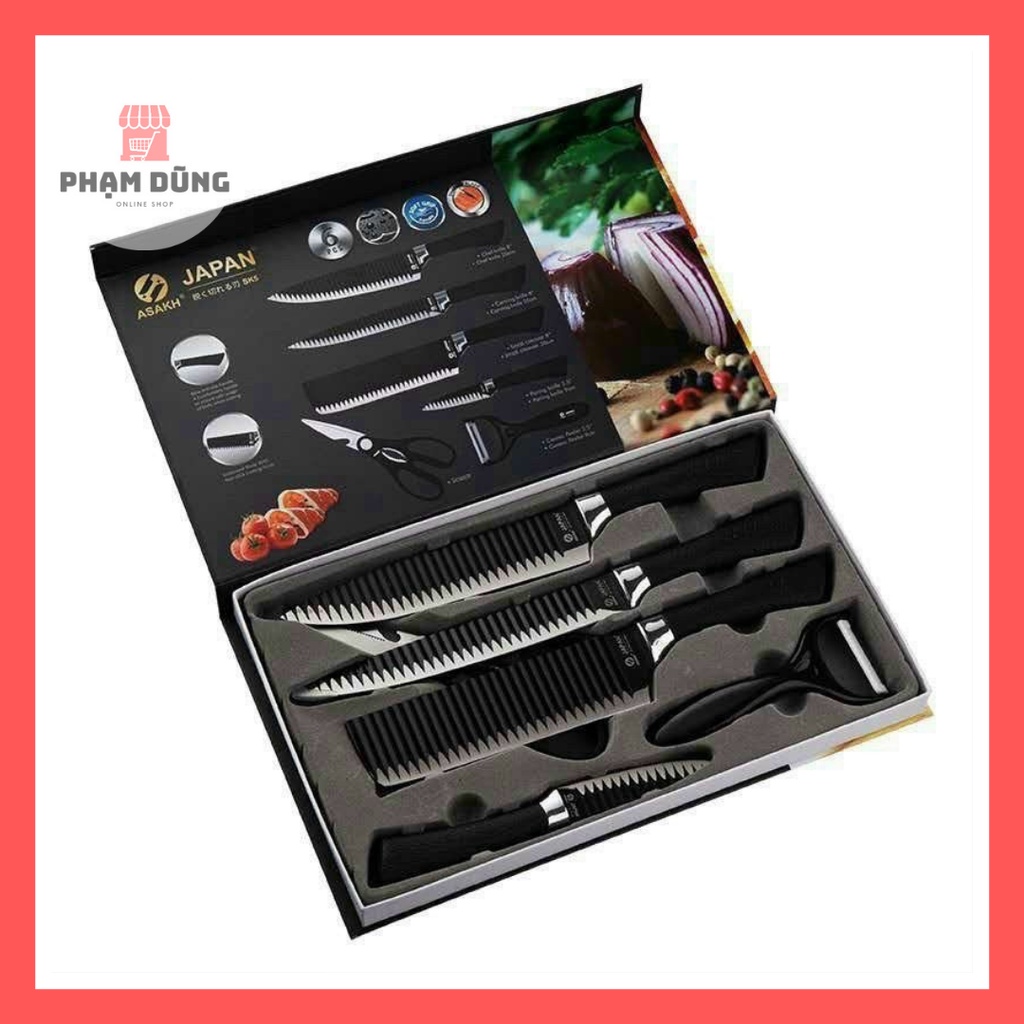 Bộ dao 6 món hình gợn sóng Nhật