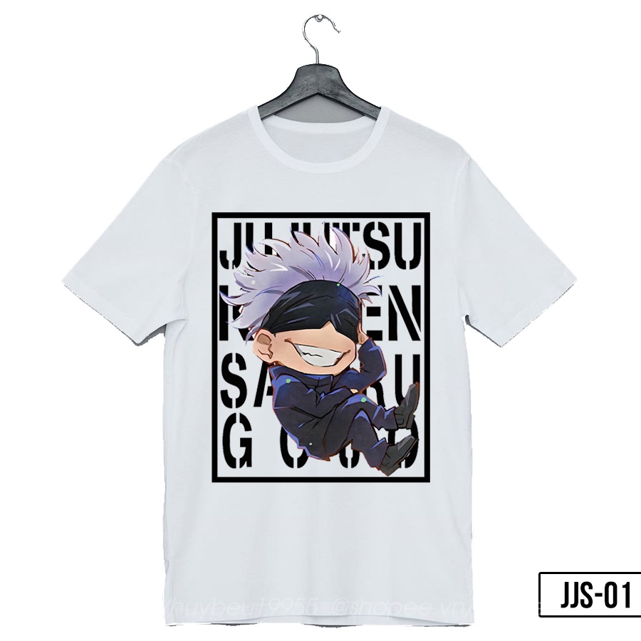 Áo thun Jujutsu Kaisen, áo phông anime Satoru Gojo tay ngắn cotton 4 chiều giá rẻ