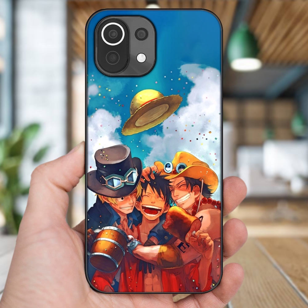 Ốp lưng Xiaomi Mi 11 Lite viền đen in hình Ace One Piece