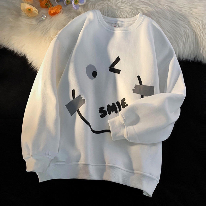 Jiashucheng Áo Nỉ Dáng Rộng Dễ Phối Đồ Phong Cách Hàn Quốc Thời Trang Mùa Thu Đông Dành Cho Nữ