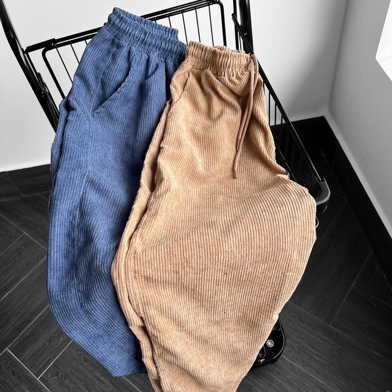 Quần jogger nam nữ,chất Nhung Tăm form rộng