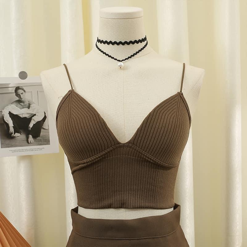 Áo bra nữ len tăm 2 dây mảnh nâng ngực co giãn mềm mịn siêu sexy BR1833