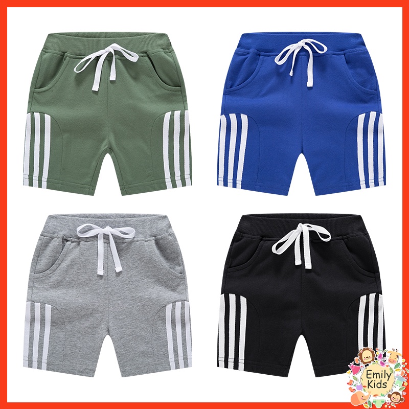 Quần Short 100% Cotton Lưng Thun Phối Túi Phong Cách Thể Thao Thời Trang Mùa Hè Cho Bé Trai 1-9 Tuổi