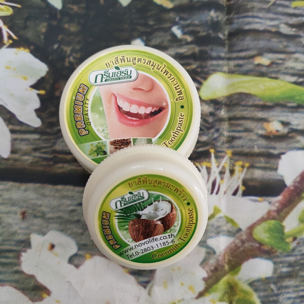 Kem Tẩy Trắng Răng Thái Lan Green Herb hũ lớn tặng hũ nhỏ