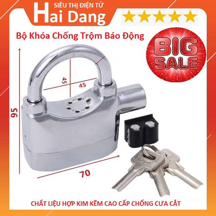 Bộ Khóa Chống Trộm, Ổ Khóa Chống Trộm Báo Động Thông Minh Chống Cắt Dùng Cho Khóa Cửa Khóa Xe