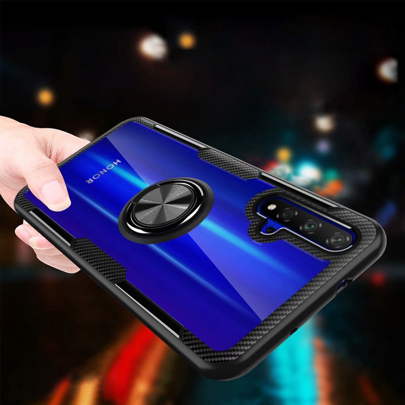 Ốp điện thoại trong suốt có đệm khí và nam châm gắn xe hơi cho Huawei Honor 20 Pro 20i 20s 20 lite V20