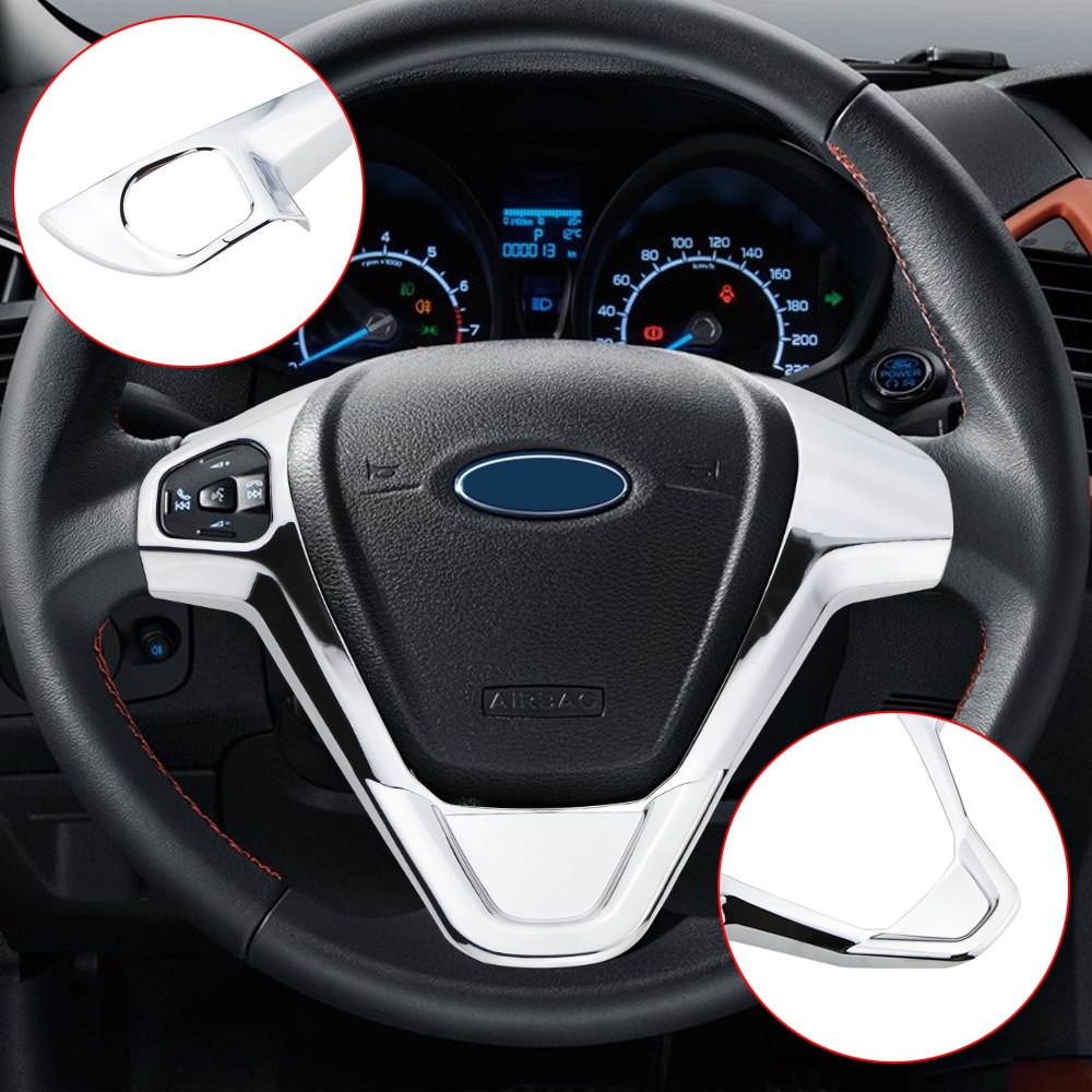 Miếng Dán Trang Trí Vô Lăng Xe Hơi 4 Màu Cho Ford Ecosport 2013~2017 1st Gen for Fiesta 2009-2014