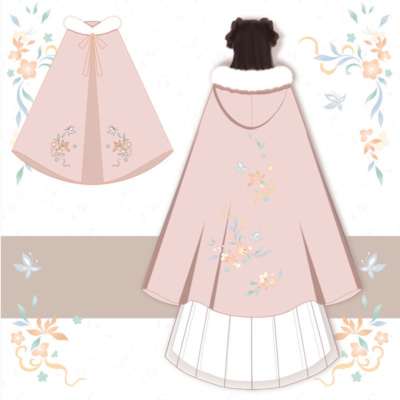 Áo choàng hán phục vải nhung dệt tay hai lớp đính hạt ngọc trai mùa thu cho nữ
 | BigBuy360 - bigbuy360.vn