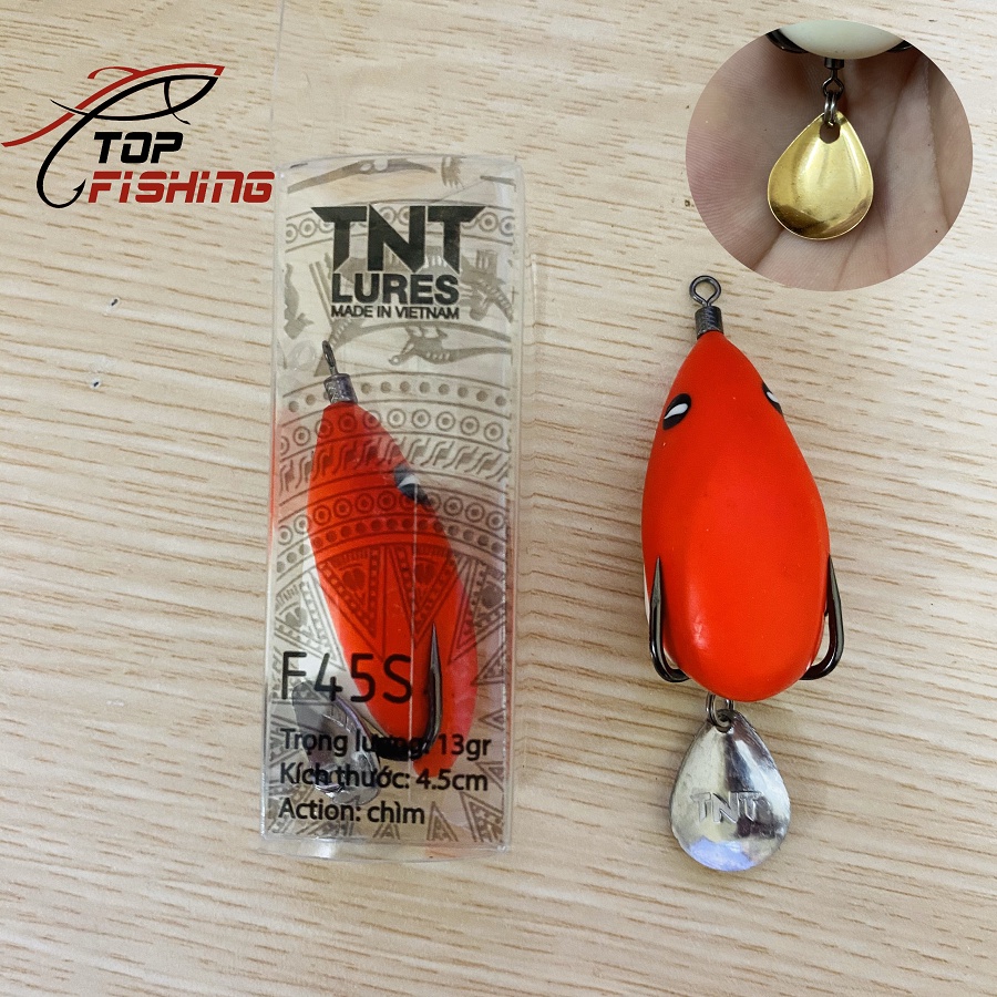 Nhái Hơi F45S TNT Lures ( Tặng Thìa Vàng Độ ) Dài 4,5cm - Nặng 13gr - Action Chìm - TopFishing