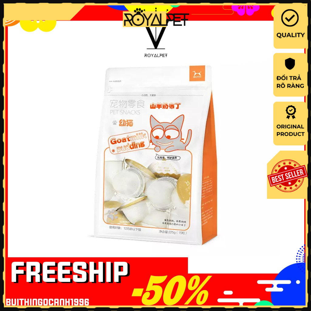 Pudding sữa dê hấp dẫn bổ sung canxi cho xương chắc khoẻ thú cưng mèo chó