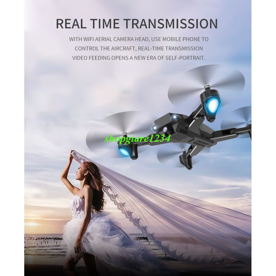 [Mã 159ELSALE hoàn 7% đơn 300K] Flycam quay video 4K thần thánh - Camera xoay 120 độ - F62 DRONE DISCOVERY 2