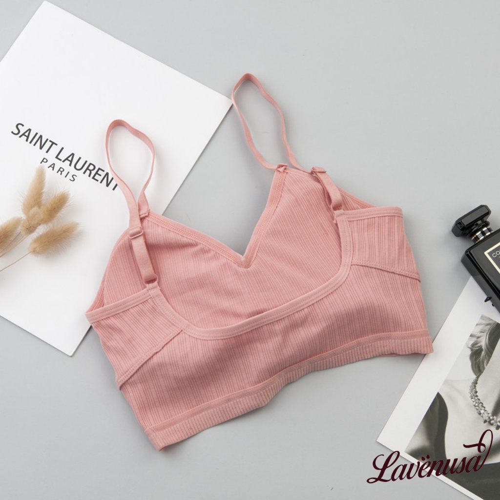 Áo lót nữ cotton hở lưng chữ u đệm mỏng cao cấp freesize 40-55kg LAVENUSA AL50