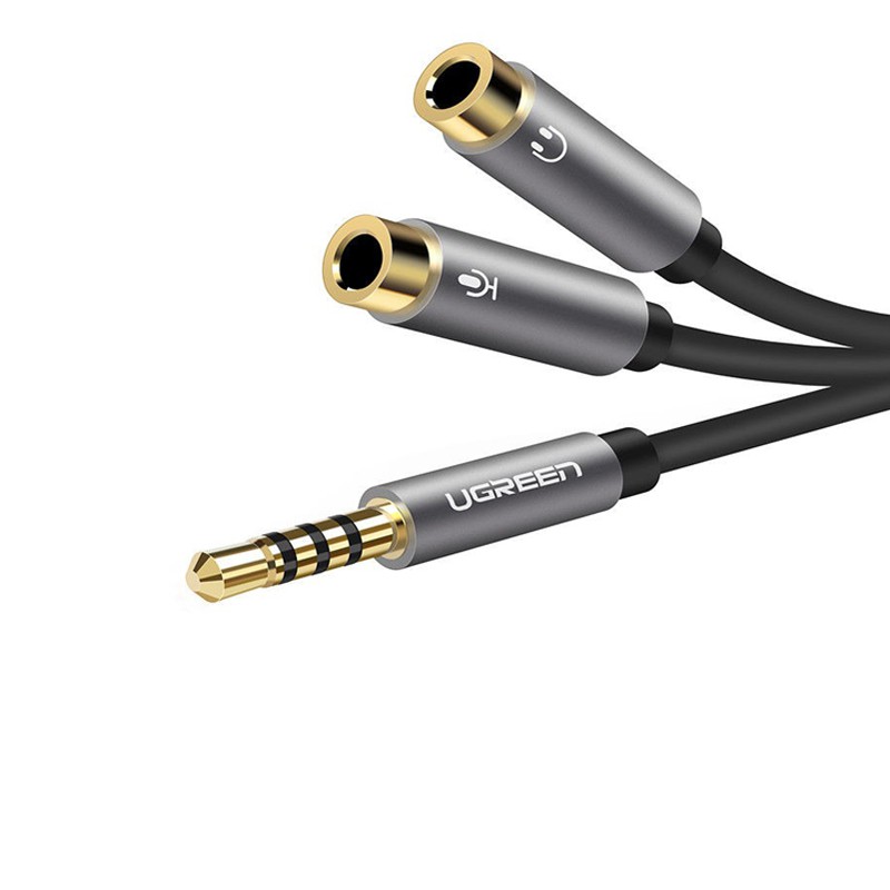 [Mã ELFLASH5 giảm 20K đơn 50K] Cable Audio 1 ra 2 (Audio và Microphone) Ugreen 30619