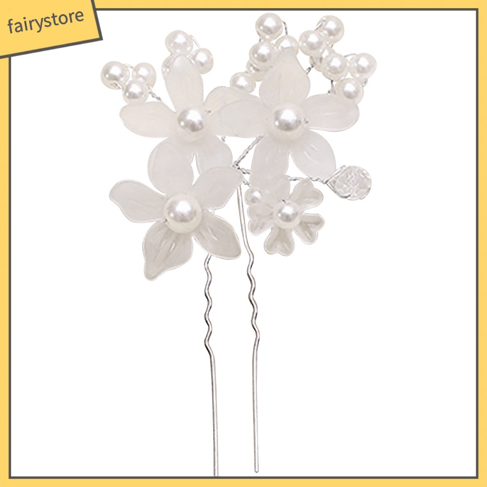 Kẹp tóc ngọc trai giả thanh lịch cho cô dâu