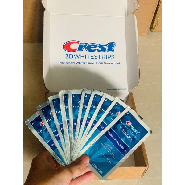 Miếng dán trắng răng Crest 3D bản Mỹ giá sỉ 38k/1 miếng