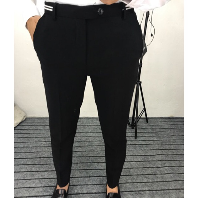 Quần Âu Nam Cạp Viền Trắng Dáng Côn Mới Nhất 2019