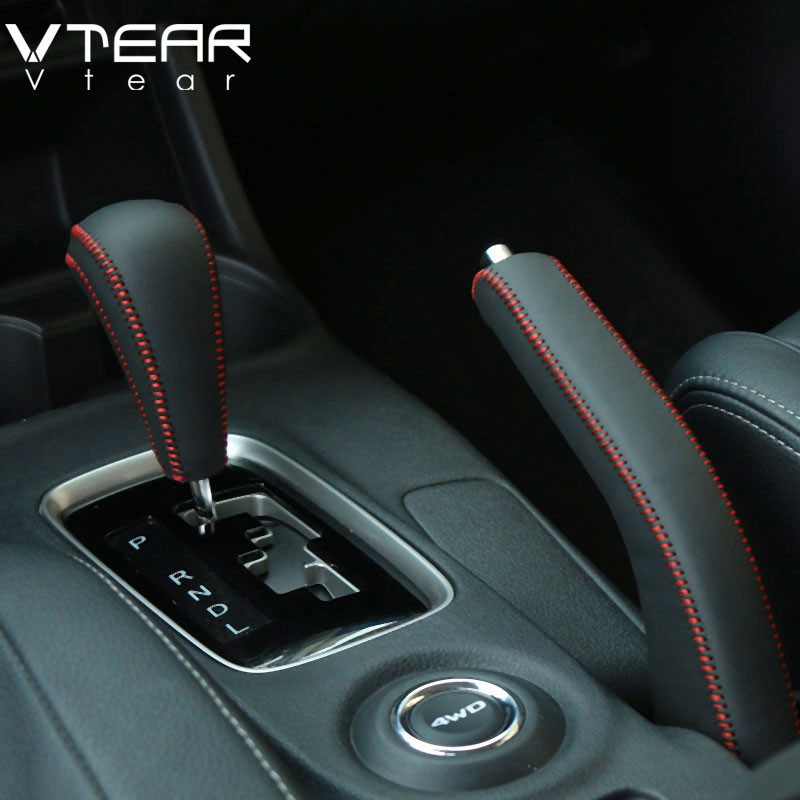 Vtear For Mitsubishi ASX Lancer EX Outlander Bộ vỏ bọc đầu cần sang số và phanh tay áo cao cấp cho