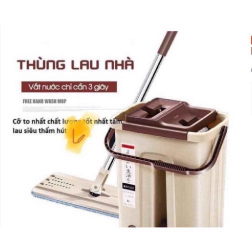 Bộ Chổi Lau Nhà 2 Ngăn Tự Vắt Thông Minh, Siêu Tiện Lợi