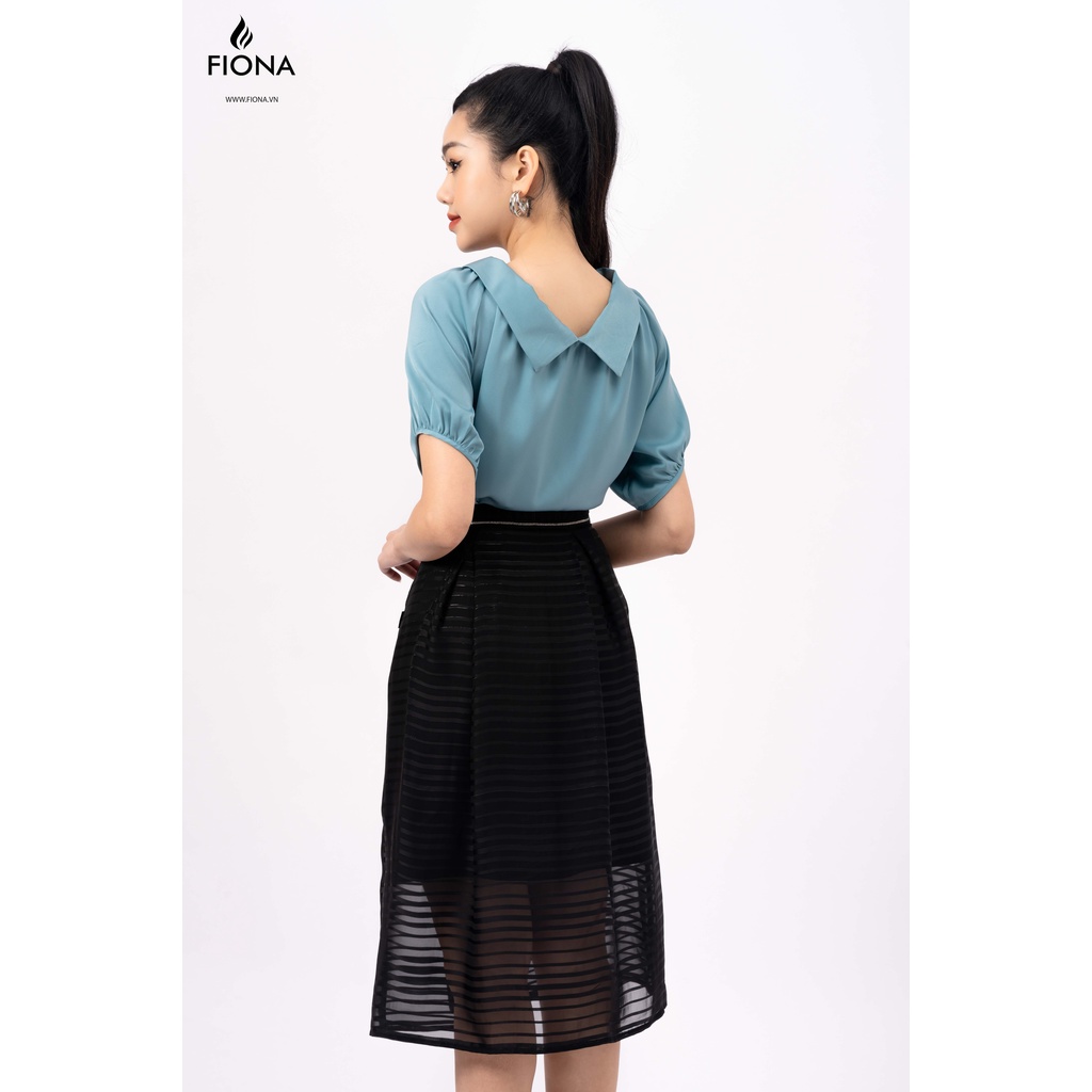 Chân váy nữ dáng dài, khóa sườn, phối Chifon FIONA F250735