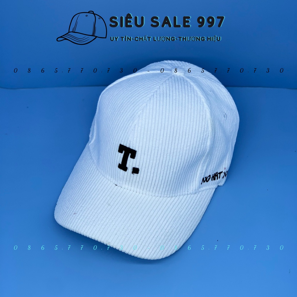 NÓN KẾT THÊU CHỮ CÁI, MŨ LƯỠI TRAI NHIỀU MÀU CHẤT NHUNG GÂN DÀY MỊN ĐẸP