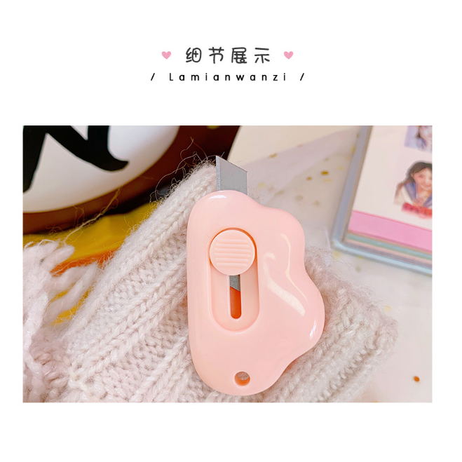 Dao Cắt Giấy mini Di Động Hình Đám Mây Đơn Giản Thời Trang Ngọt Ngào Và Ngọt Ngào Có Thể Thu Gọn Kèm Hộp Đựng Dao Mở