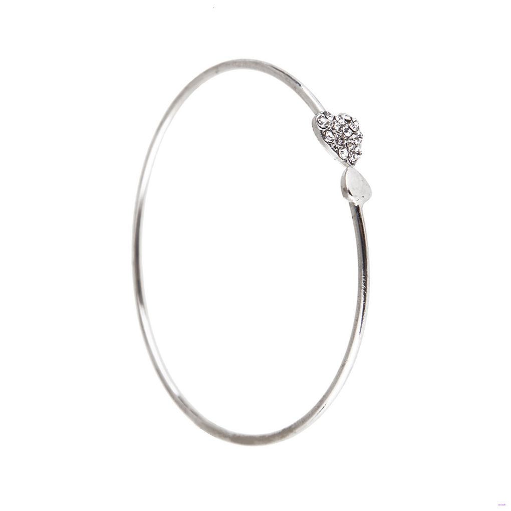 Vòng tay hợp kim đính đá hình trái tim xinh xắn