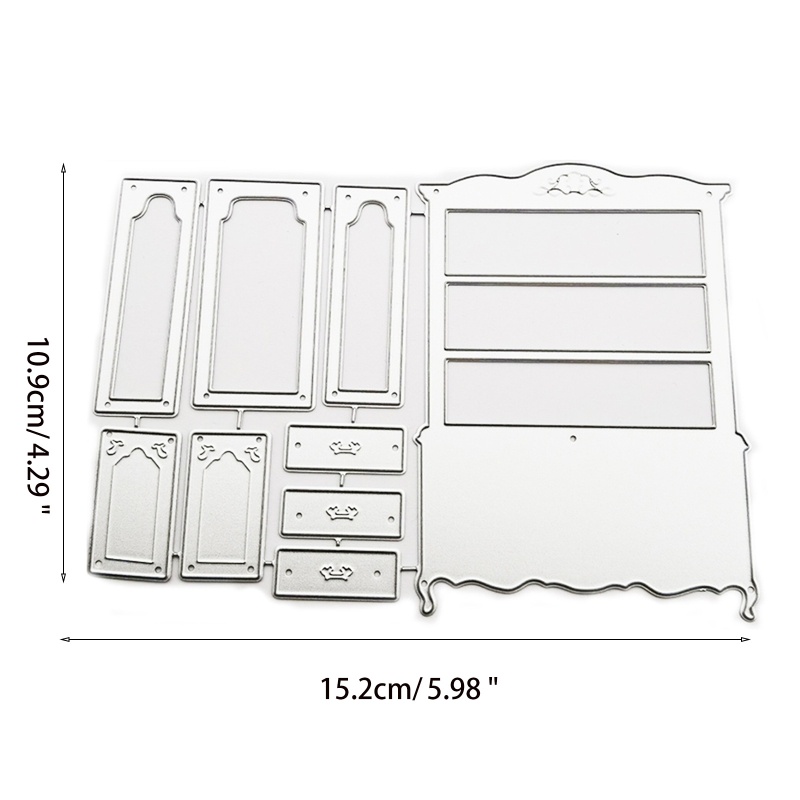 Khuôn Cắt Giấy Làm Từ Kim Loại Hình Tủ Đựng Thẻ Trang Trí Scrapbook