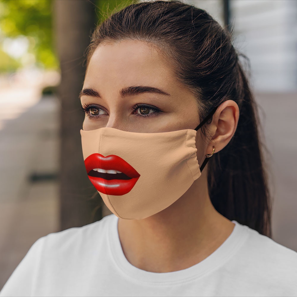 Khẩu trang chống bụi Sexy Lips_3754 CARTWELL vải cotton 100% kháng khuẩn có thể giặt và tái sử dụng cho nam nữ