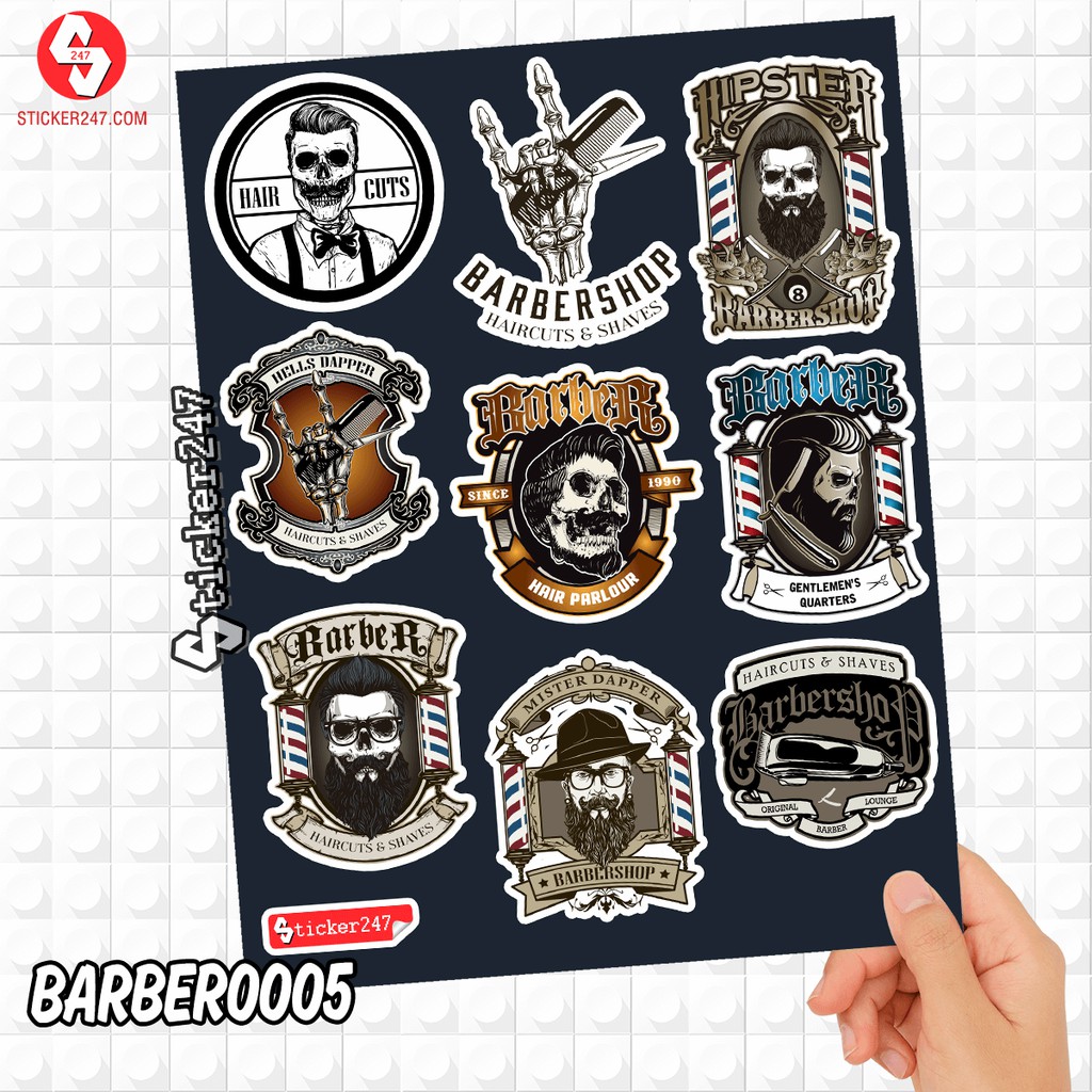 𝗦𝘁𝗶𝗰𝗸𝗲𝗿 dán Barber Shop | BARBER0005 | Sticker 247