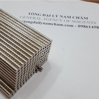 Nam châm viên 3x3mm trắng đất hiếm