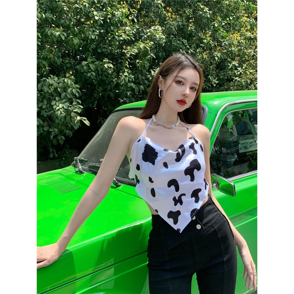 [C309] Áo yếm BÒ SỮA buộc dây lưng sexy - Áo croptop dáng yếm buộc dây hot trend freesize | BigBuy360 - bigbuy360.vn