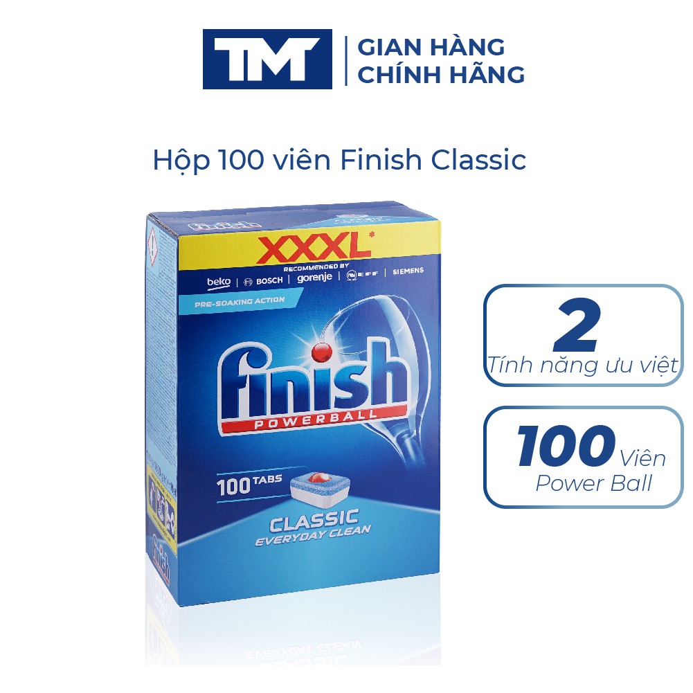 Viên rửa chén bát Finish Classic 100 viên Finish EU