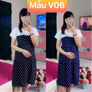 Váy bầu mùa hè chấm bi 2022